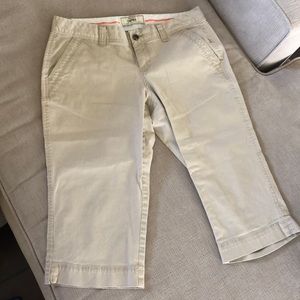 Capri length khaki pants
